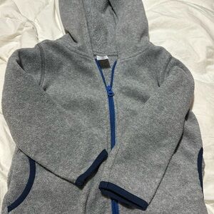 Carters Toddler Boys Fleece Full Zip Hoodie Gray Blue 3T